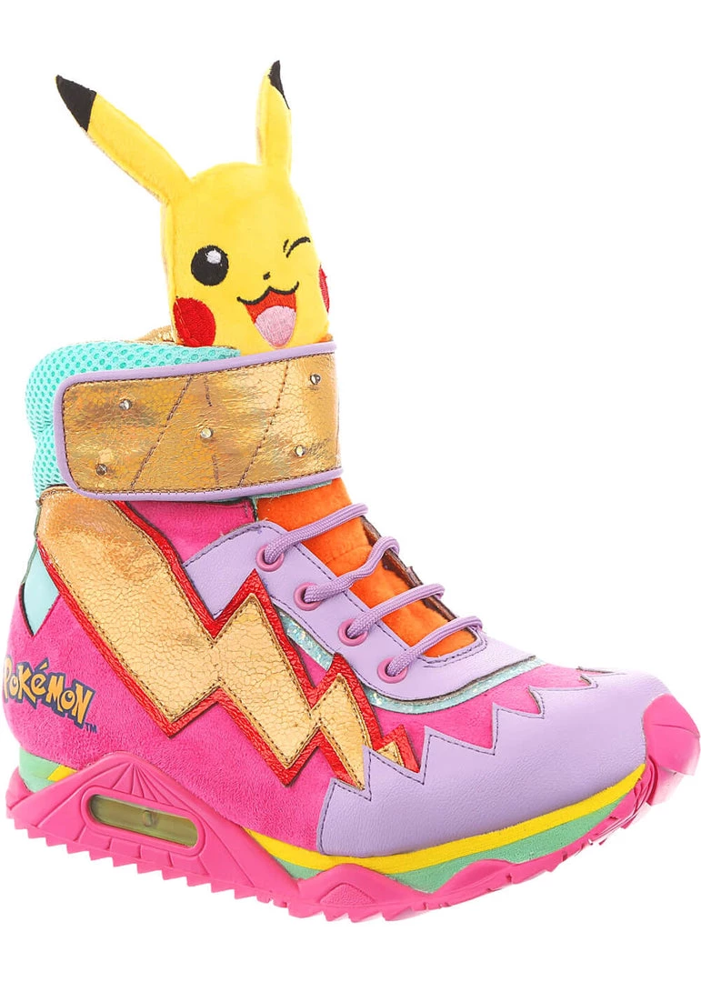 Irregular Choice Pokémon Flames And Bolts High Tops Sneakers Pink New In