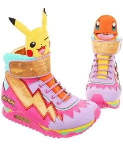 Irregular Choice Pokémon Flames And Bolts High Tops Sneakers Pink New In