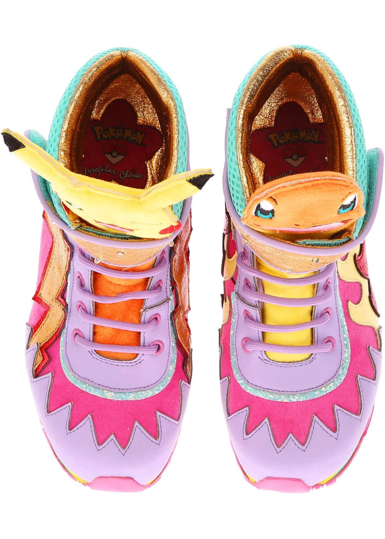 Irregular Choice Pokémon Flames And Bolts High Tops Sneakers Pink New In