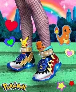 Irregular Choice Pokémon Flames And Bolts High Tops Sneakers Red New In