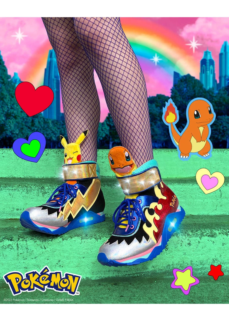 Irregular Choice Pokémon Flames And Bolts High Tops Sneakers Red New In
