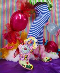 Irregular Choice Wakey Wakey Boots Pink New In