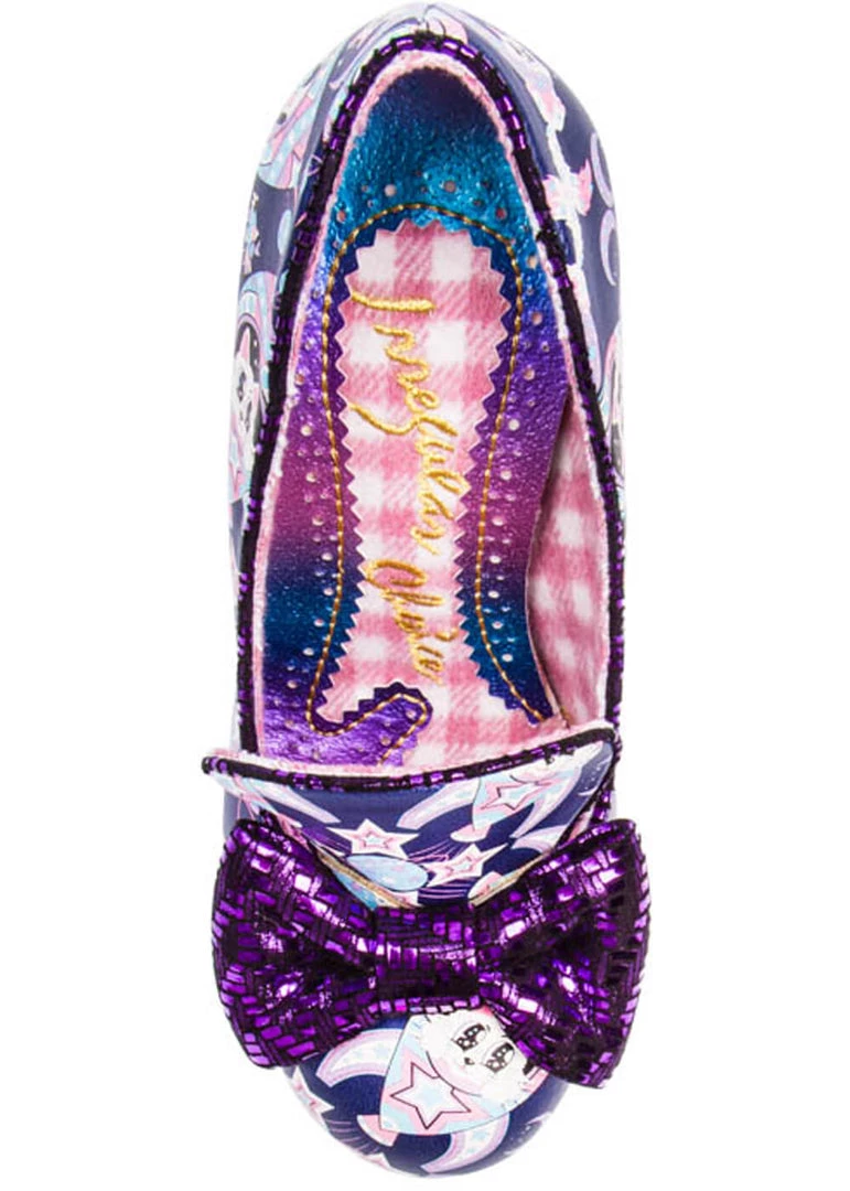Irregular Choice Oz Space Cats Pumps Navy Blue