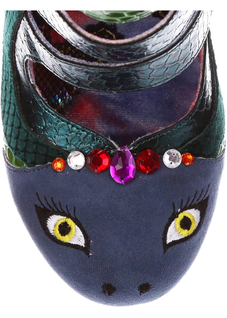 Irregular Choice Halloween Snakey Gaze Pumps Green New In