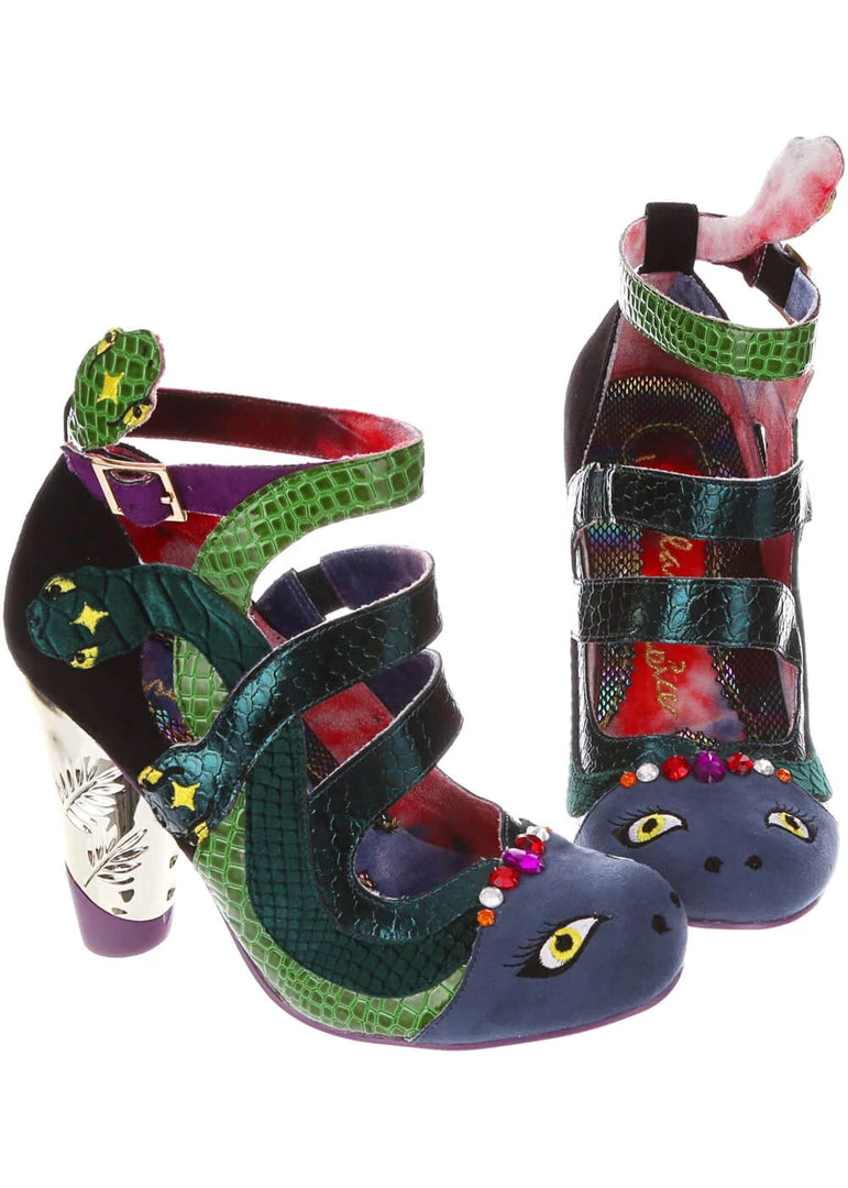 Irregular Choice Halloween Snakey Gaze Pumps Green New In