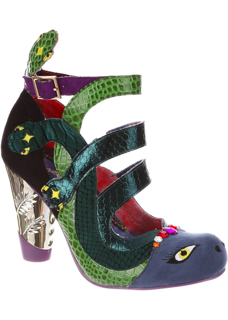 Irregular Choice Halloween Snakey Gaze Pumps Green New In