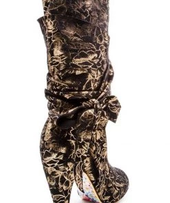 Irregular Choice Party Pants 70's Boots Black Gold