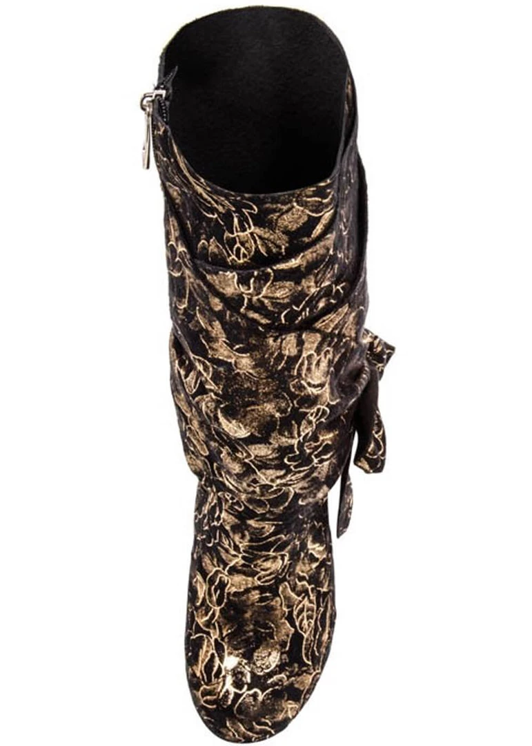 Irregular Choice Party Pants 70's Boots Black Gold