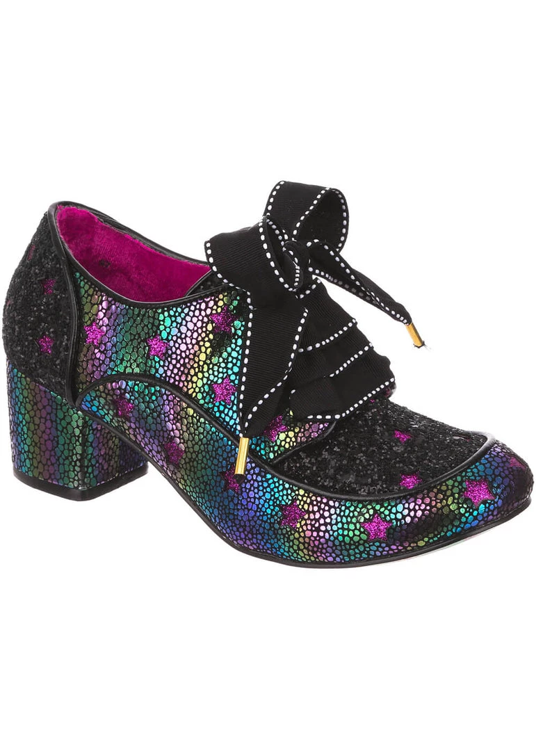 New In Irregular Choice Supernova Stars 60's Pumps Black