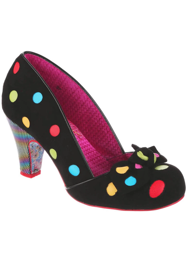 New In Irregular Choice Spot The Dot Polkadot 50's Pumps Black