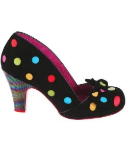 New In Irregular Choice Spot The Dot Polkadot 50's Pumps Black