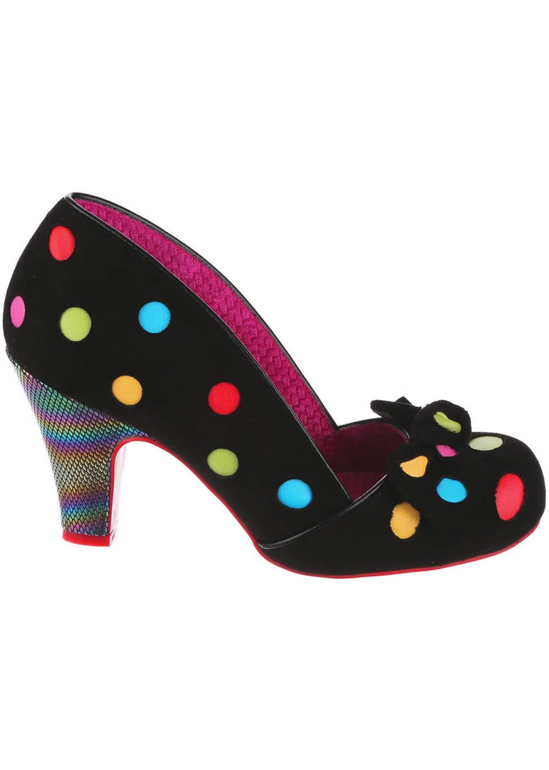 New In Irregular Choice Spot The Dot Polkadot 50's Pumps Black