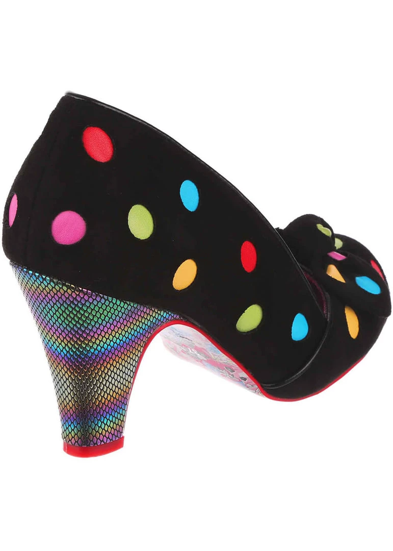New In Irregular Choice Spot The Dot Polkadot 50's Pumps Black