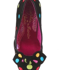 New In Irregular Choice Spot The Dot Polkadot 50's Pumps Black