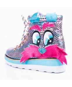 Irregular Choice Kitty Walk 80's Sneakers Purple New In