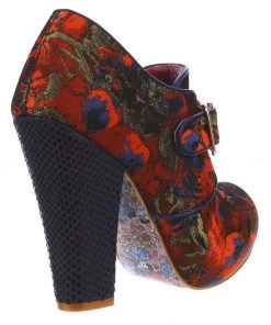 Irregular Choice Licence To Thrill 70's Pumps Navy Orange