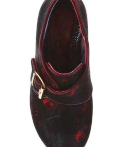 Irregular Choice Licence To Thrill 70's Pumps Burgundy Black