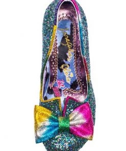 Irregular Choice Nick Of Time Pumps Blue Pink
