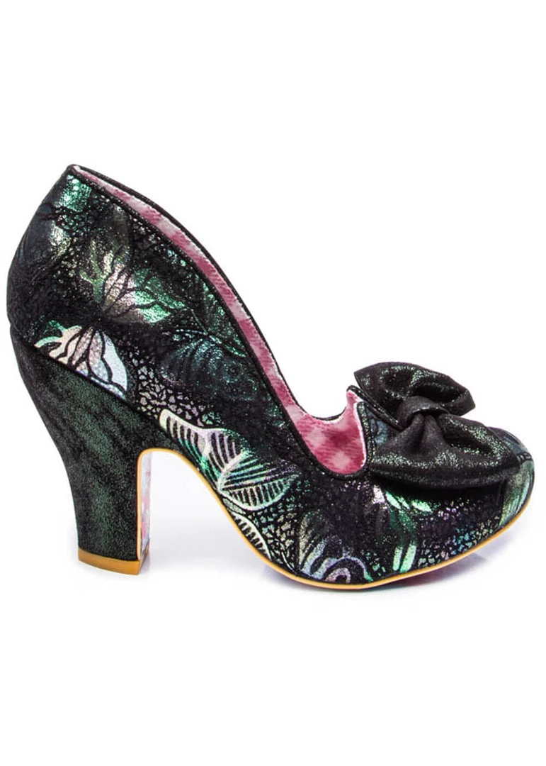 New In Irregular Choice Nick Of Time Floral Pumps Green