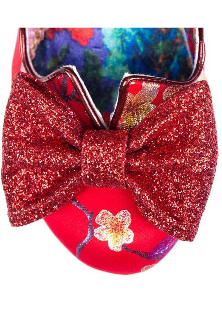 Irregular Choice Nick Of Time Floral 50's Pumps Red Gold