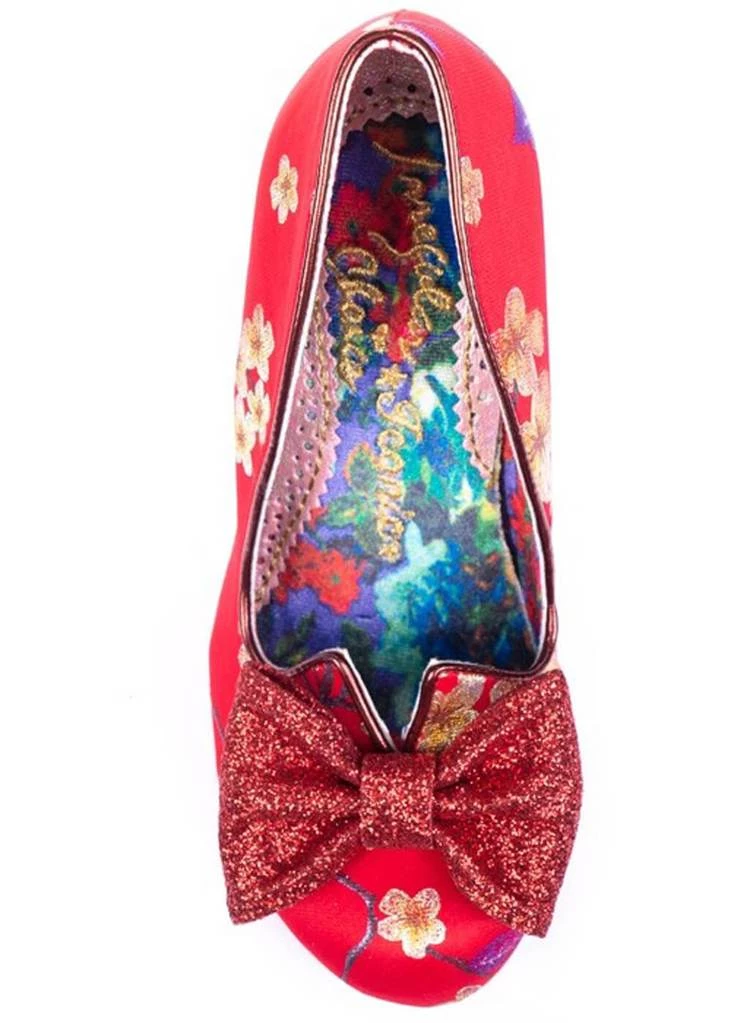 Irregular Choice Nick Of Time Floral 50's Pumps Red Gold