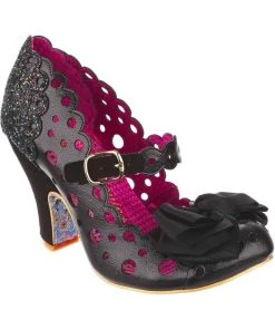 Irregular Choice Upside Down Glitter Pumps Black