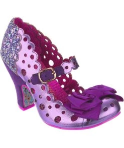 Irregular Choice Upside Down Glitter Pumps Purple