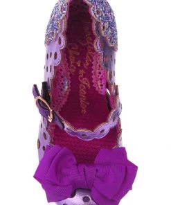 Irregular Choice Upside Down Glitter Pumps Purple