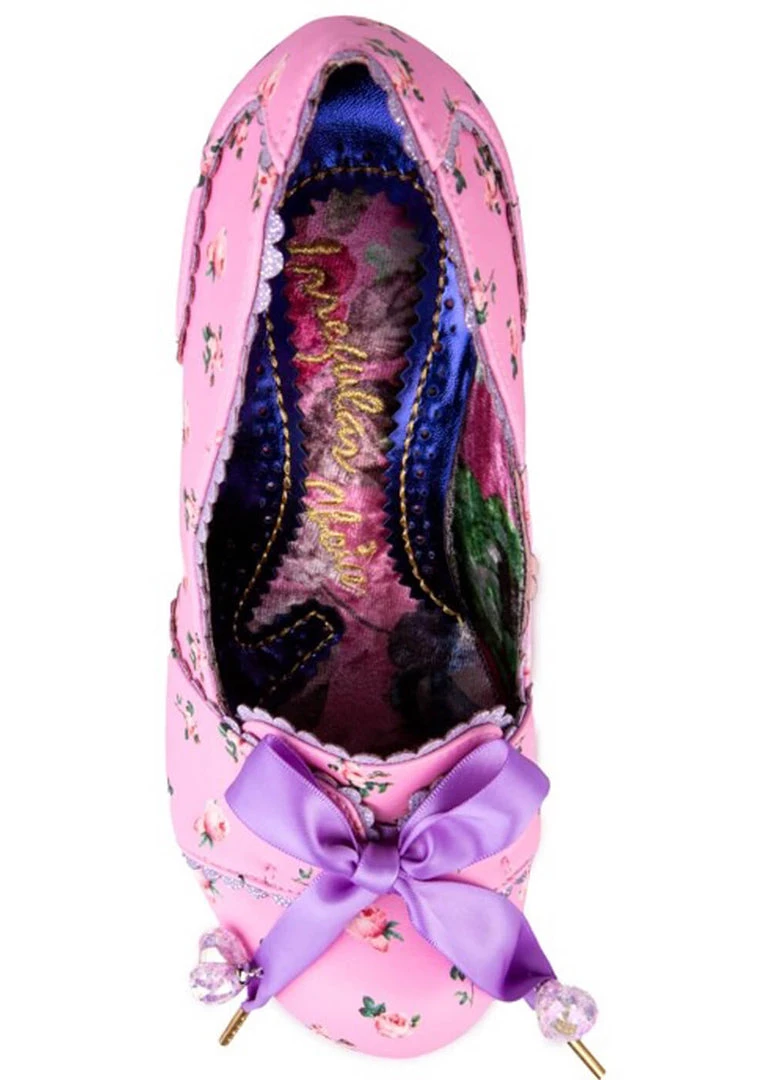 New In Irregular Choice Tied In A Bow 50's Rainbow Pumps Pink