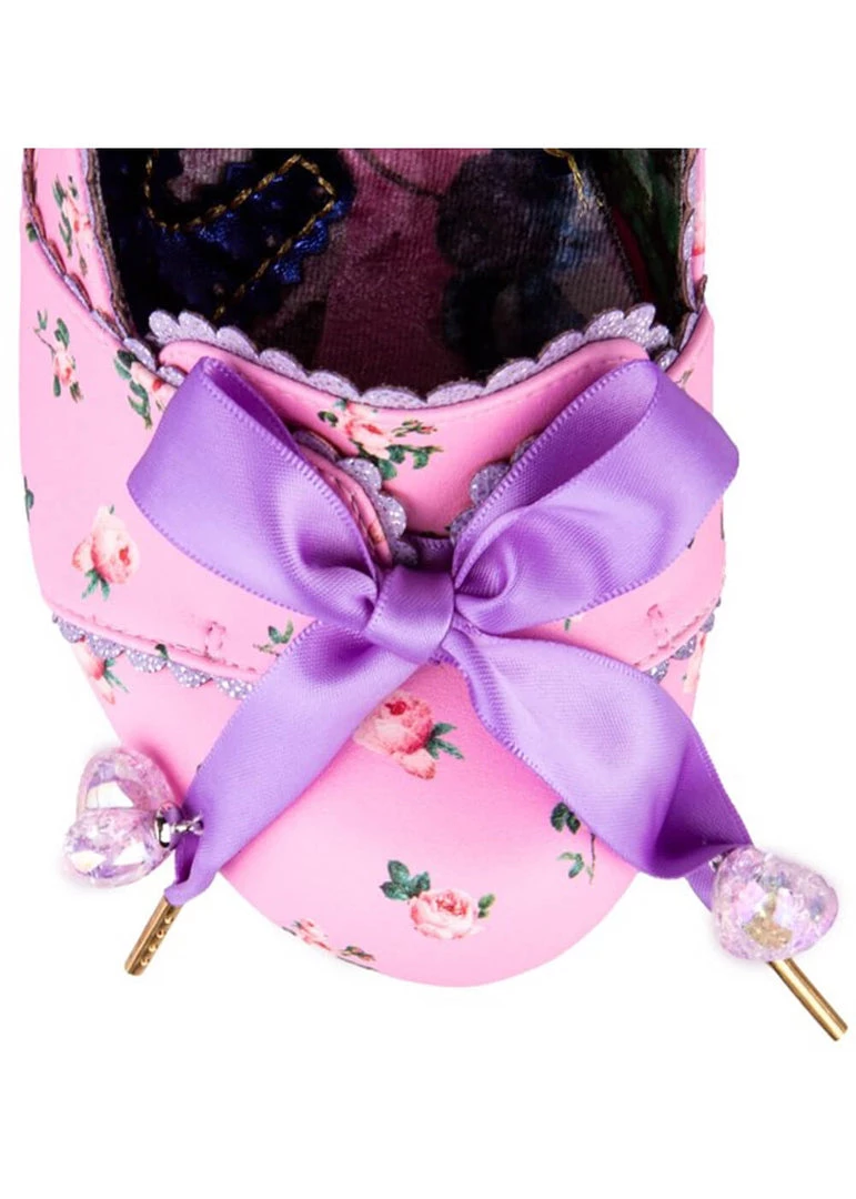 New In Irregular Choice Tied In A Bow 50's Rainbow Pumps Pink