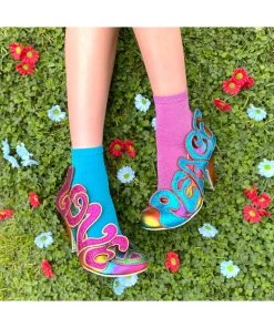 Irregular Choice Choose Love Peace 60's Pumps Pink New In