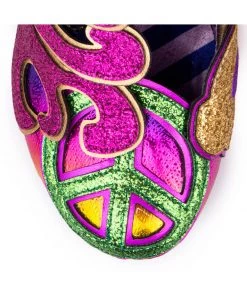 Irregular Choice Choose Love Peace 60's Pumps Pink New In