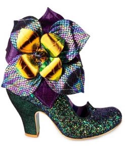 Irregular Choice Chrysalis Floral 70's Pumps Green New In