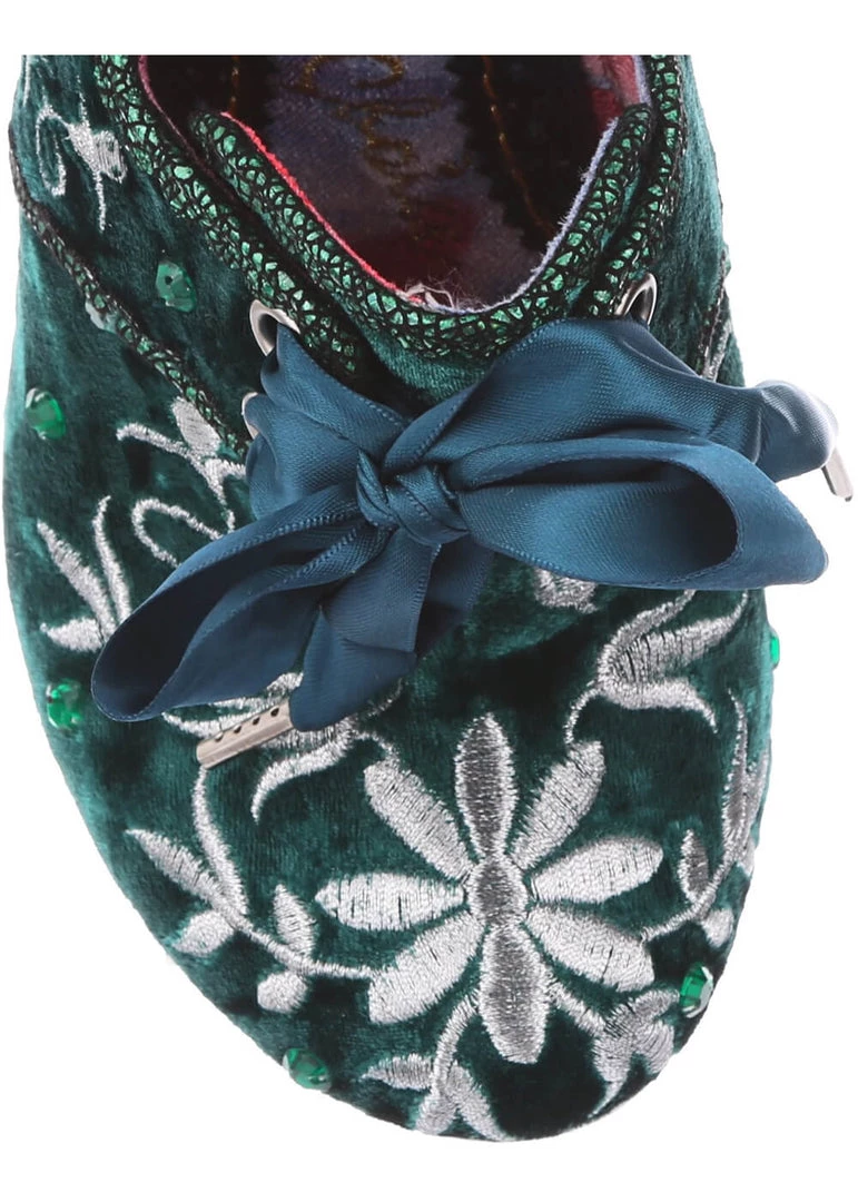 Irregular Choice Penny For Your Thoughts 70's Pumps Green