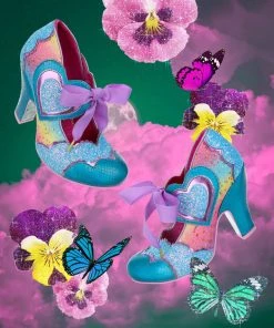 Irregular Choice Right On Heart 50's Pumps In Aqua