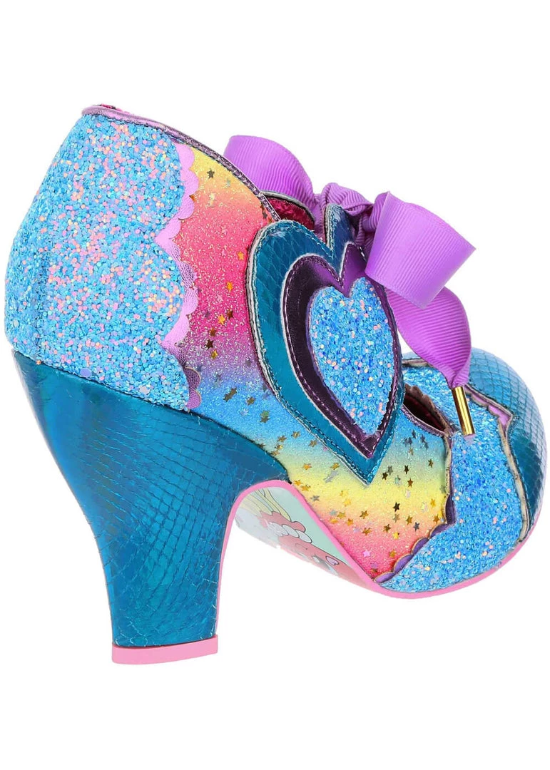 Irregular Choice Right On Heart 50's Pumps In Aqua