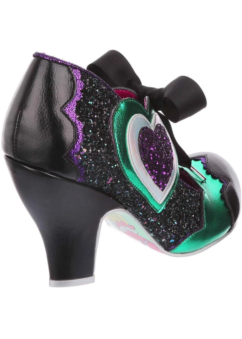 New In Irregular Choice Right On Heart 50's Pumps Black
