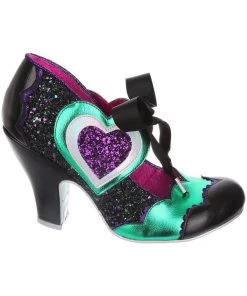 New In Irregular Choice Right On Heart 50's Pumps Black