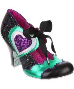 New In Irregular Choice Right On Heart 50's Pumps Black