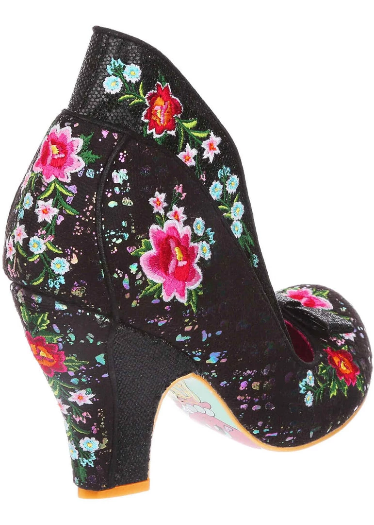 New In Irregular Choice Fancy Folk Pumps Black