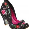 New In Irregular Choice Fancy Folk Pumps Black