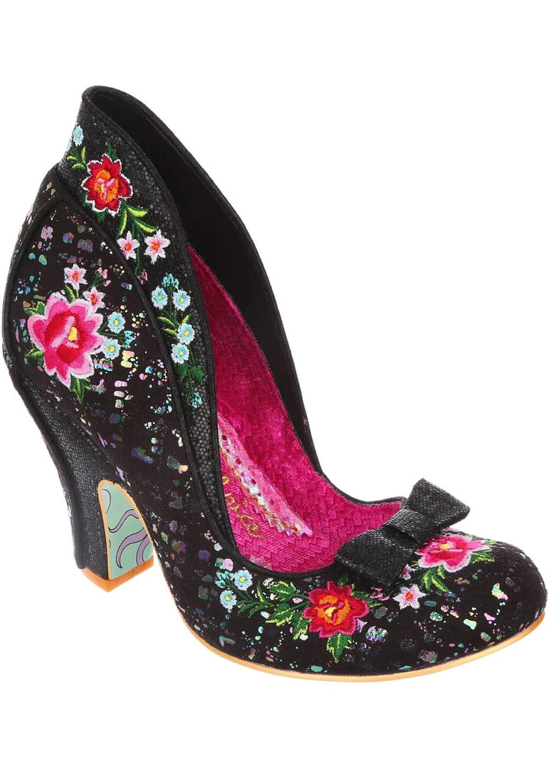 New In Irregular Choice Fancy Folk Pumps Black