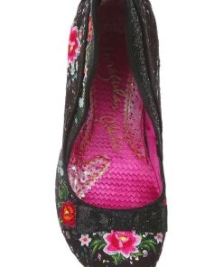New In Irregular Choice Fancy Folk Pumps Black