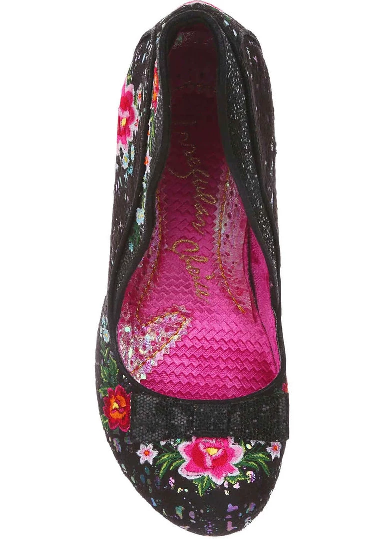 New In Irregular Choice Fancy Folk Pumps Black