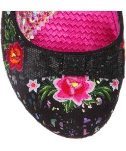 New In Irregular Choice Fancy Folk Pumps Black