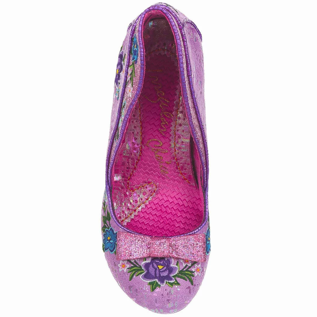 New In Irregular Choice Fancy Folk Pumps In Pink