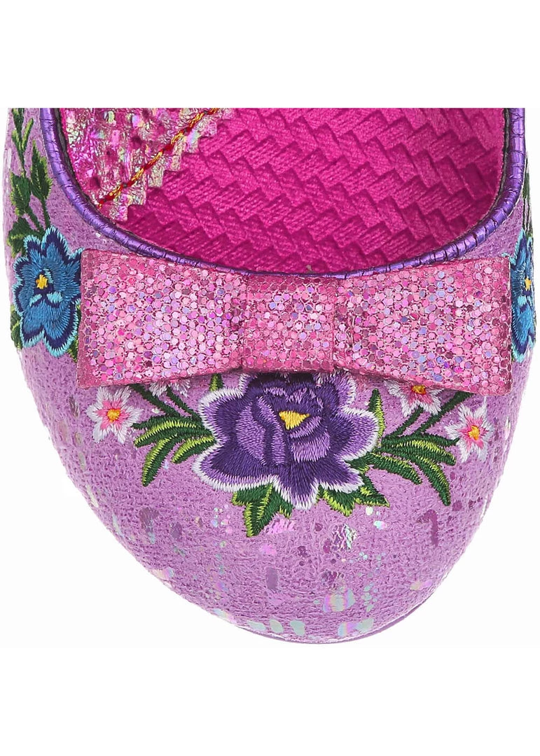 New In Irregular Choice Fancy Folk Pumps In Pink