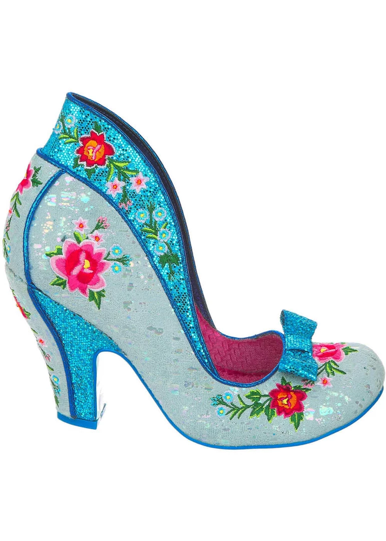 New In Irregular Choice Fancy Folk Pumps In Blue