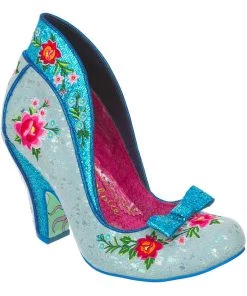New In Irregular Choice Fancy Folk Pumps In Blue