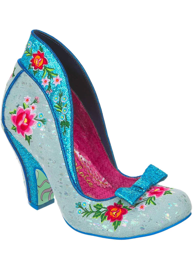 New In Irregular Choice Fancy Folk Pumps In Blue